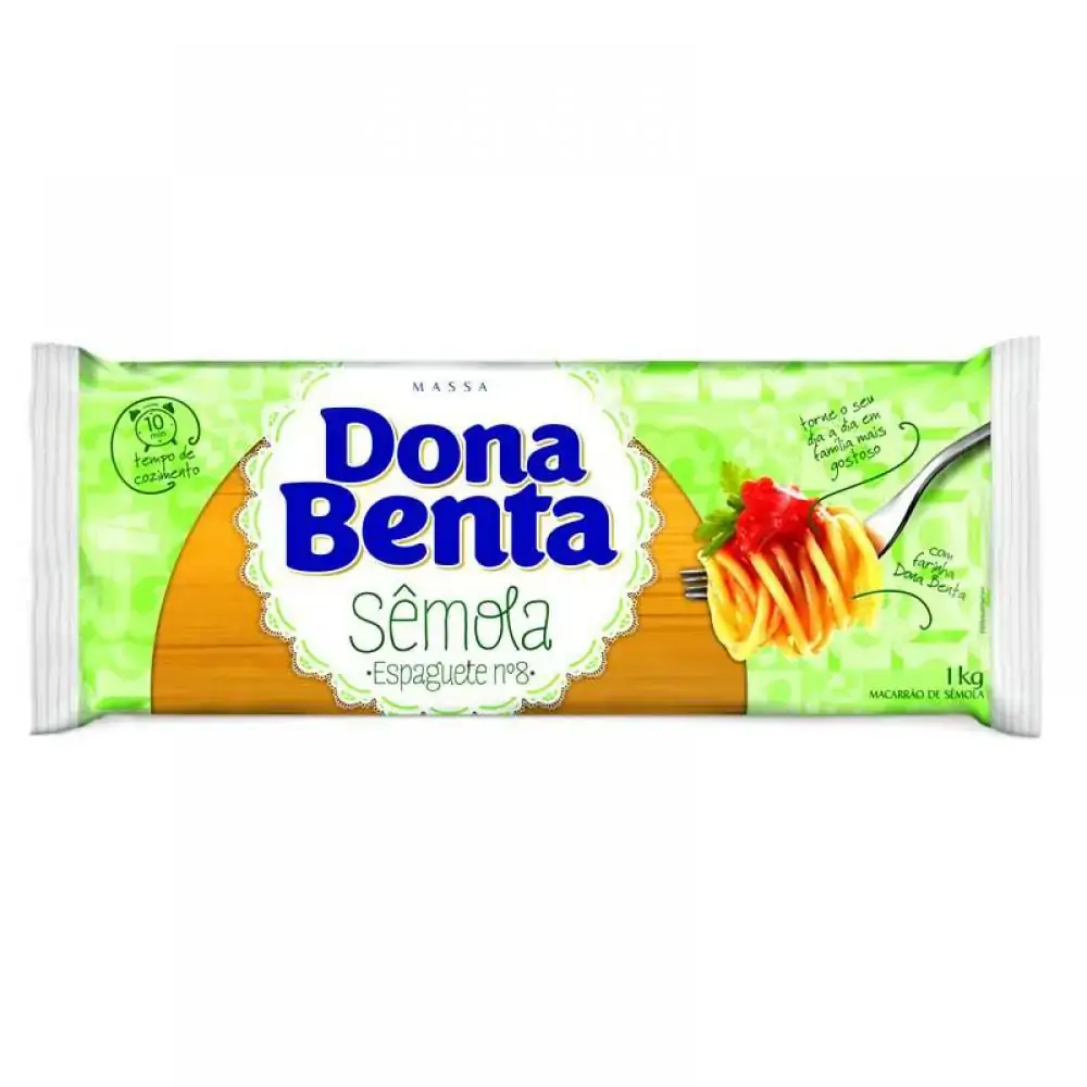 Macarrão De Sêmola Espaguete 8 Dona Benta Pacote 1kg