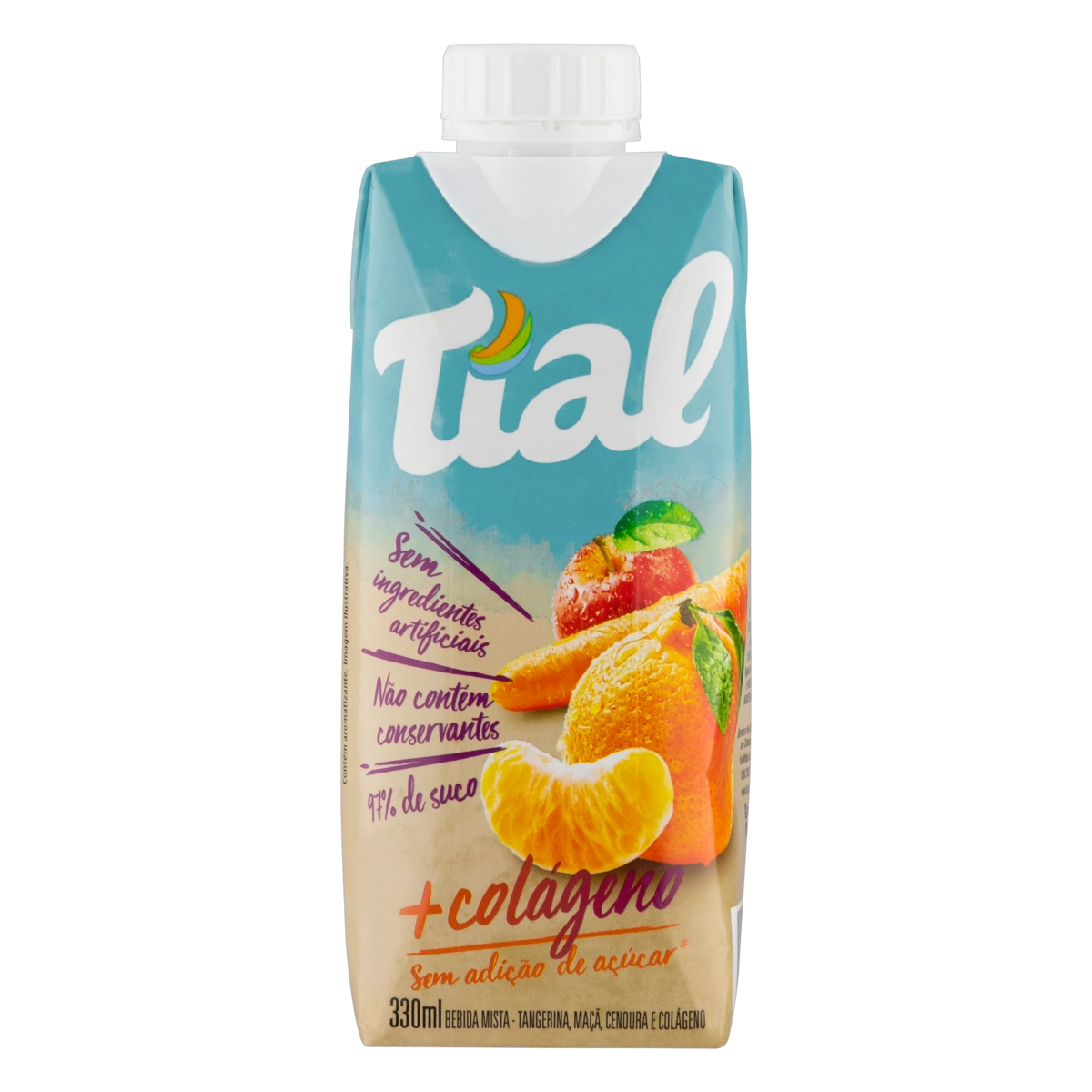Bebida Tangerina, Maçã, Cenoura Com Colágeno Tial Caixa 330ml