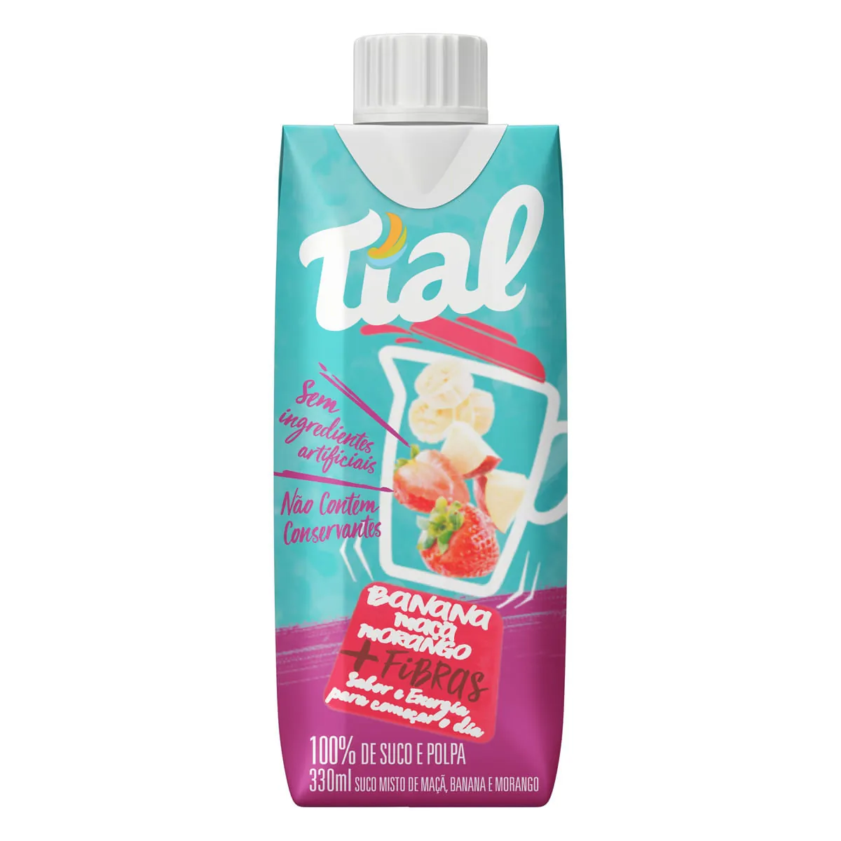 Suco Banana, Maçã e Morango Tial Caixa 330 ml