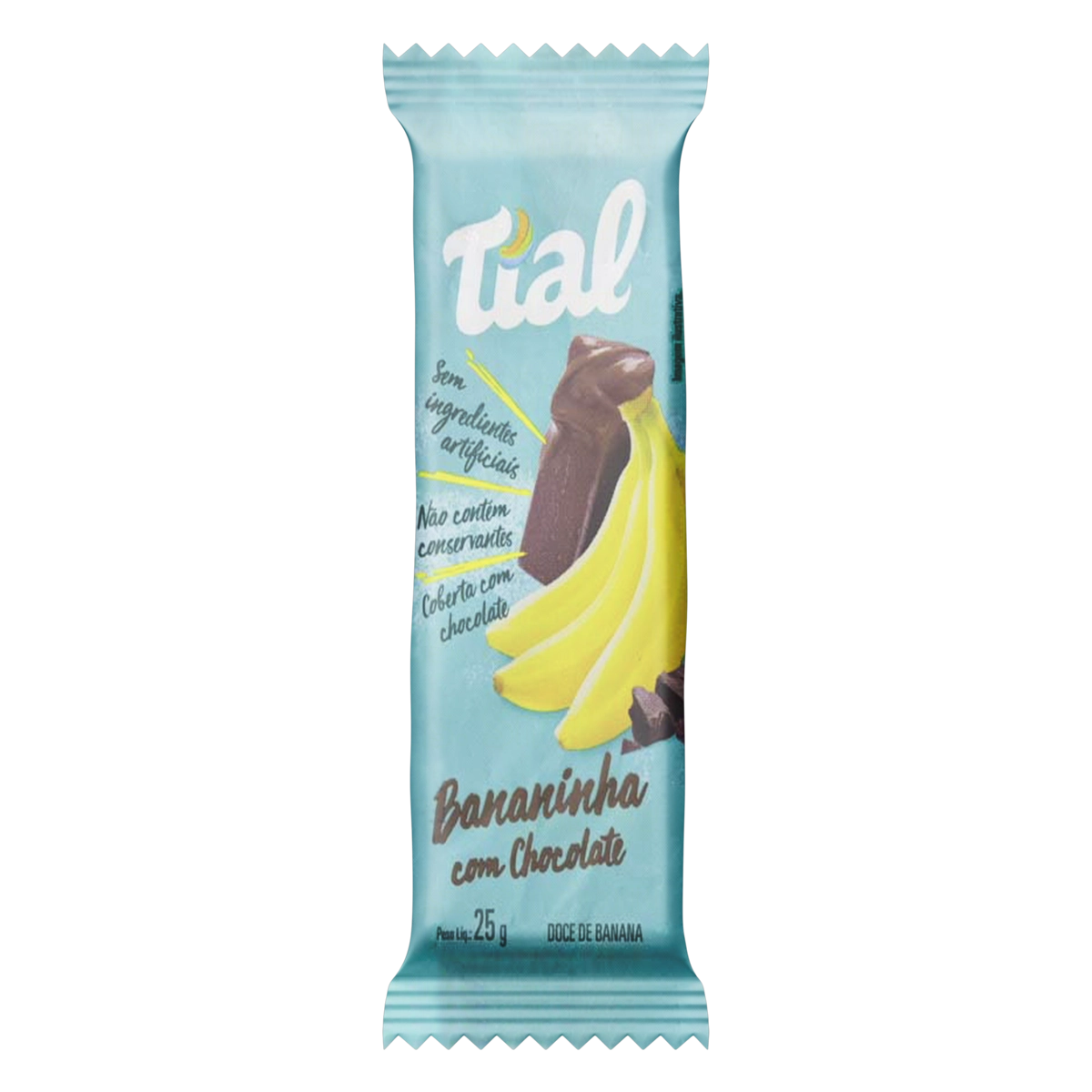 Bananinha Cobertura Chocolate Tial Pacote 25g