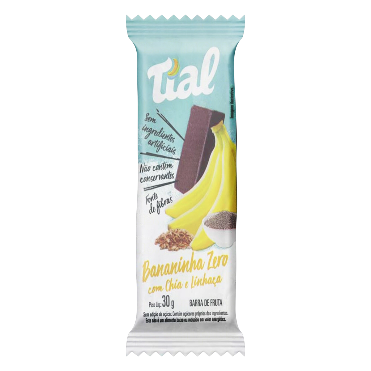 Barra De Frutas Bananinha Com Chia E Linhaça Tial Zero Pacote 30g