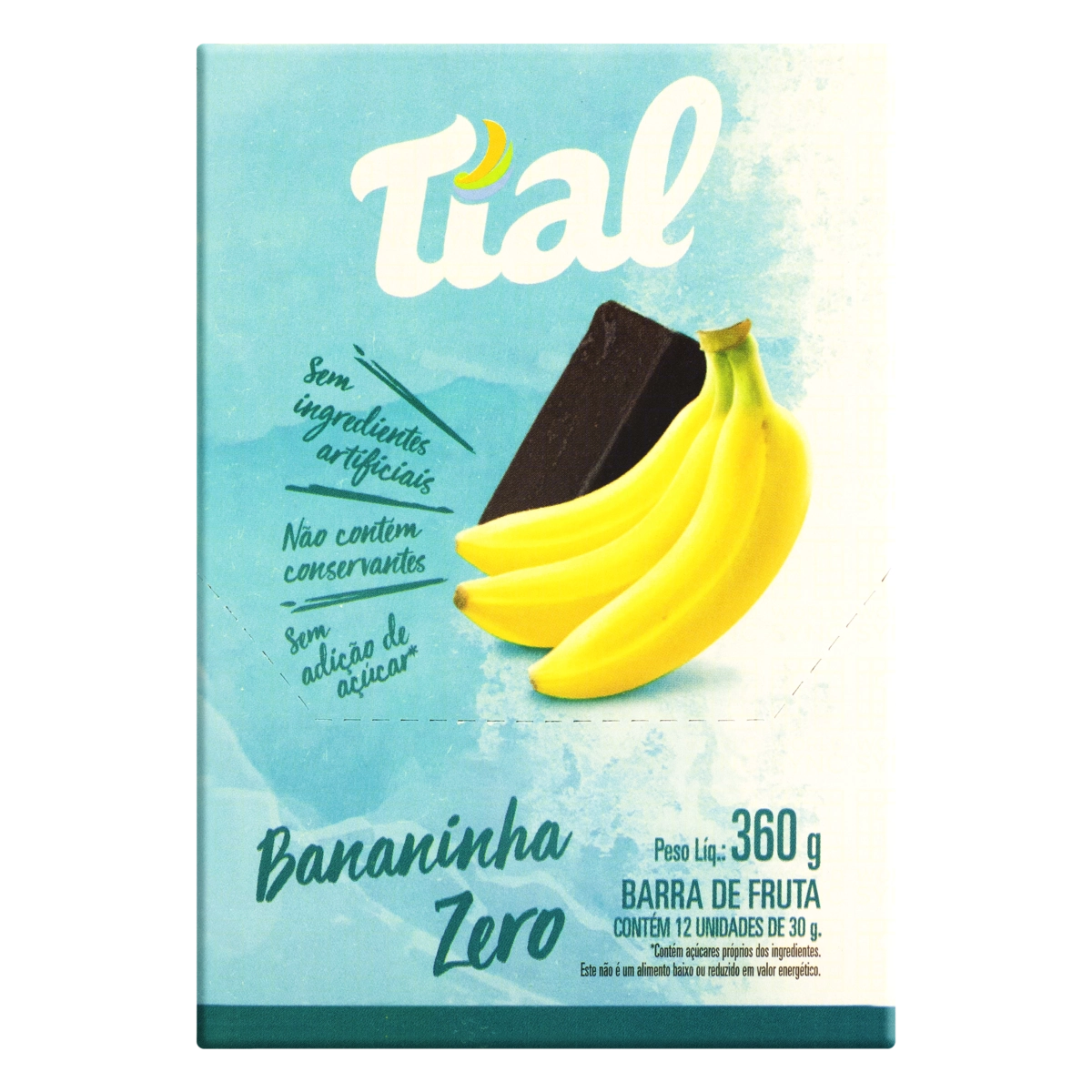 Barra De Frutas Bananinha Tial Zero Caixa 360g 12 Unidades
