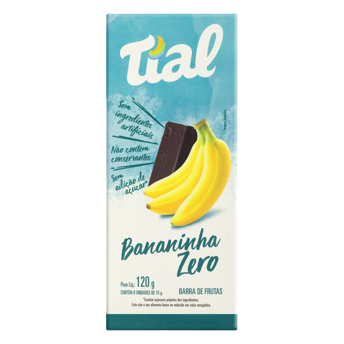 Pack Barra De Frutas Bananinha Tial Zero Caixa 120g 8 Unidades