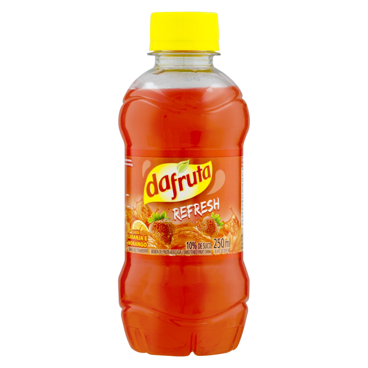 Bebida Adoçada Laranja E Morango Dafruta Refresh Garrafa 250ml