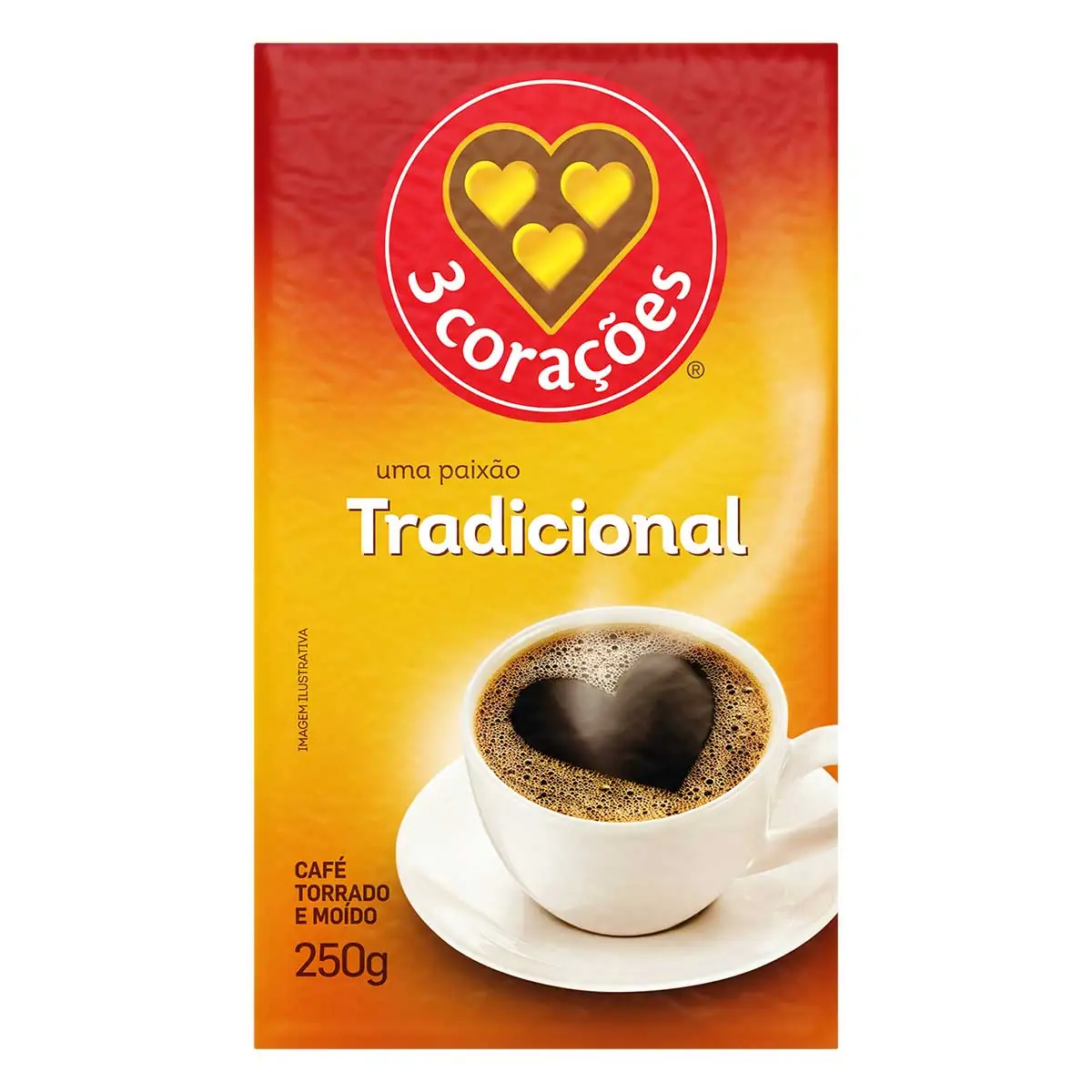 Café em Pó a Vácuo Tradicional 3 Corações 250g