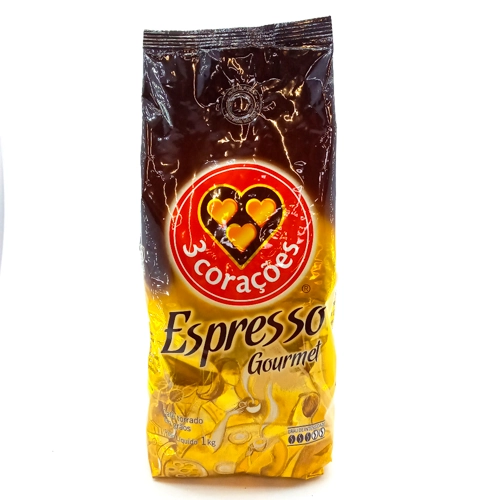 Café Torrado Em Grãos Espresso 3 Corações Gourmet Pacote 1kg