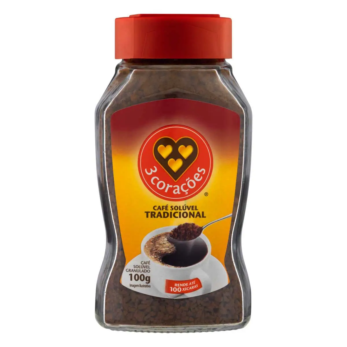 Café Solúvel Tradicional 3 Corações 100g