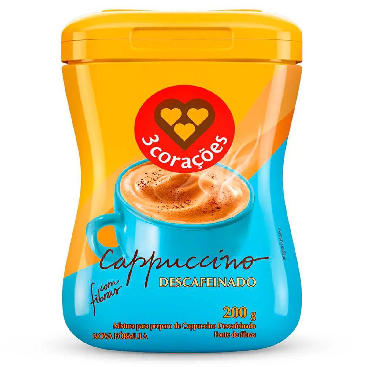 Cappuccino Descafeinado 3 Corações Pote 200G