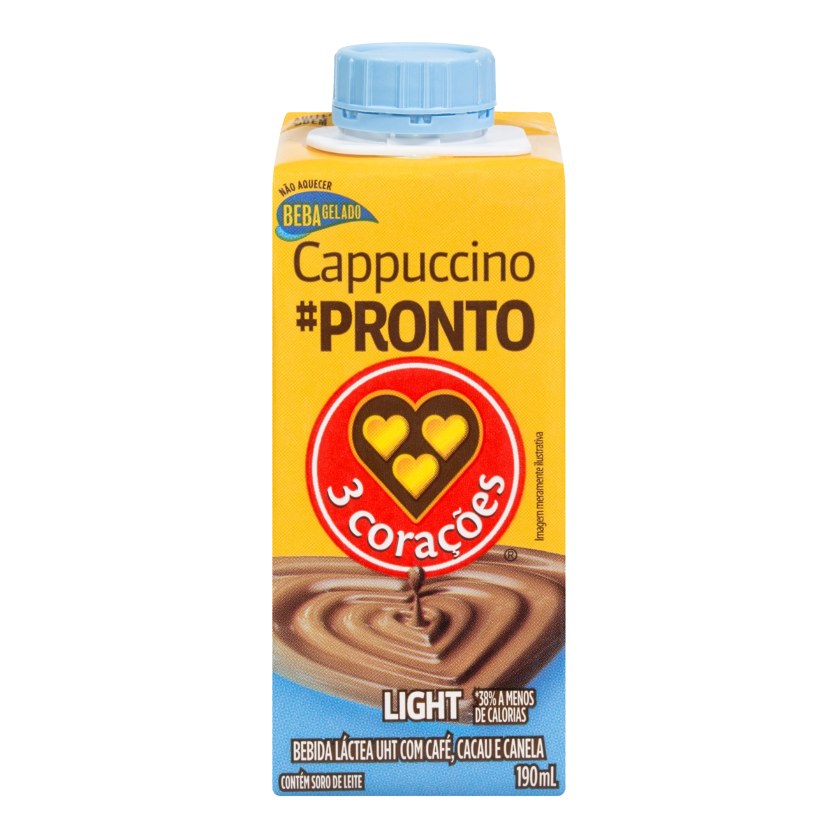 Bebida Láctea Uht Cappuccino Light 3 Corações Caixa 190ml