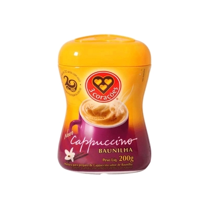 Cappuccino Solúvel Baunilha 3 Corações Pote 200g