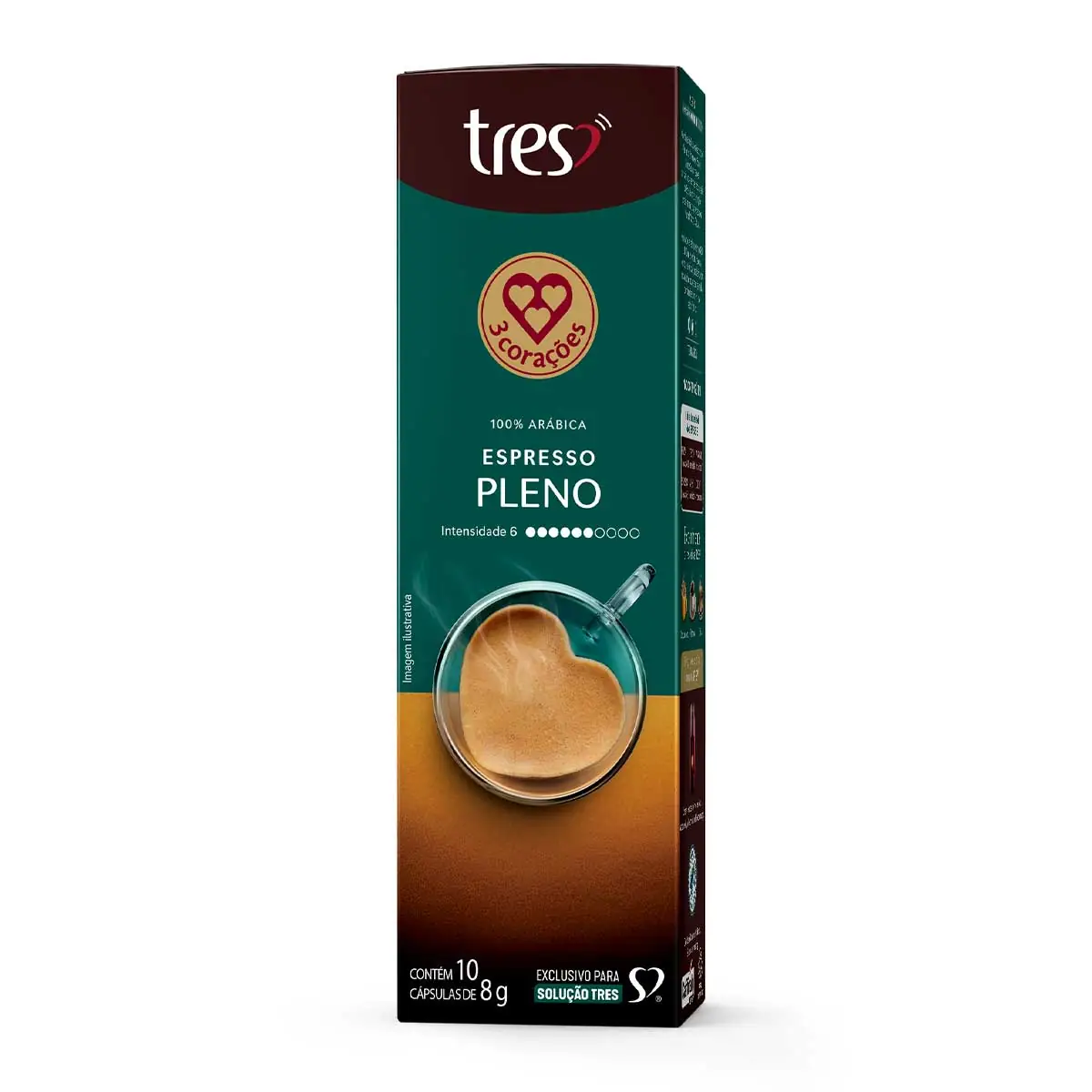 Café Espresso Pleno 3 Corações 10 Cápsulas
