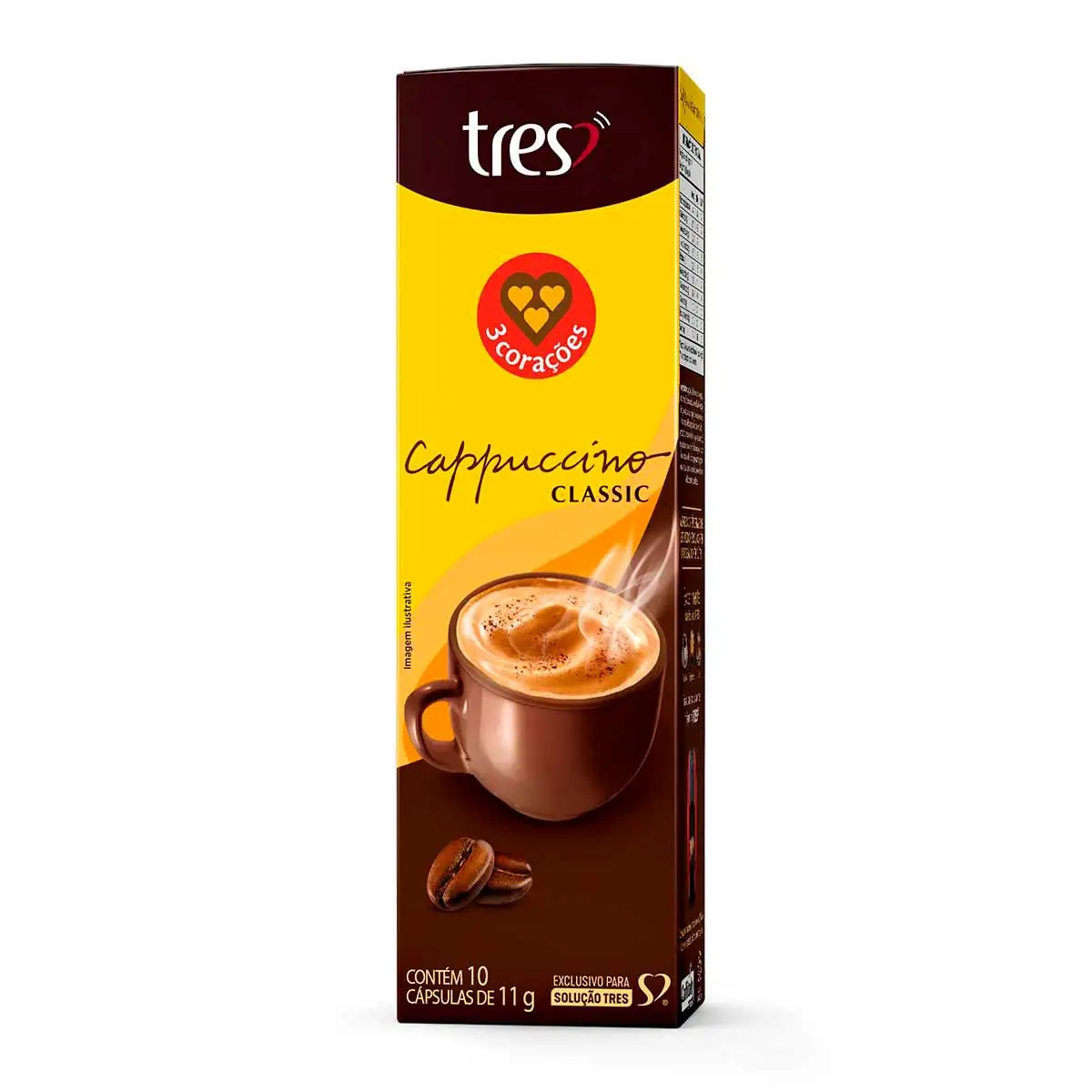 Cápsula de Cappuccino Classic 3 Corações 10 Unidades