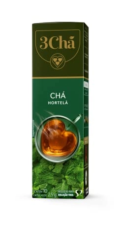Chá Em Cápsula Hortelã 3 Chá Caixa 25g 10 Unidades