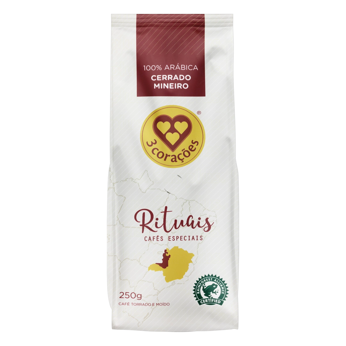 Café Torrado e Moído Especial 3 CORAÇÕES Rituais Cerrado Mineiro Pacote 250g