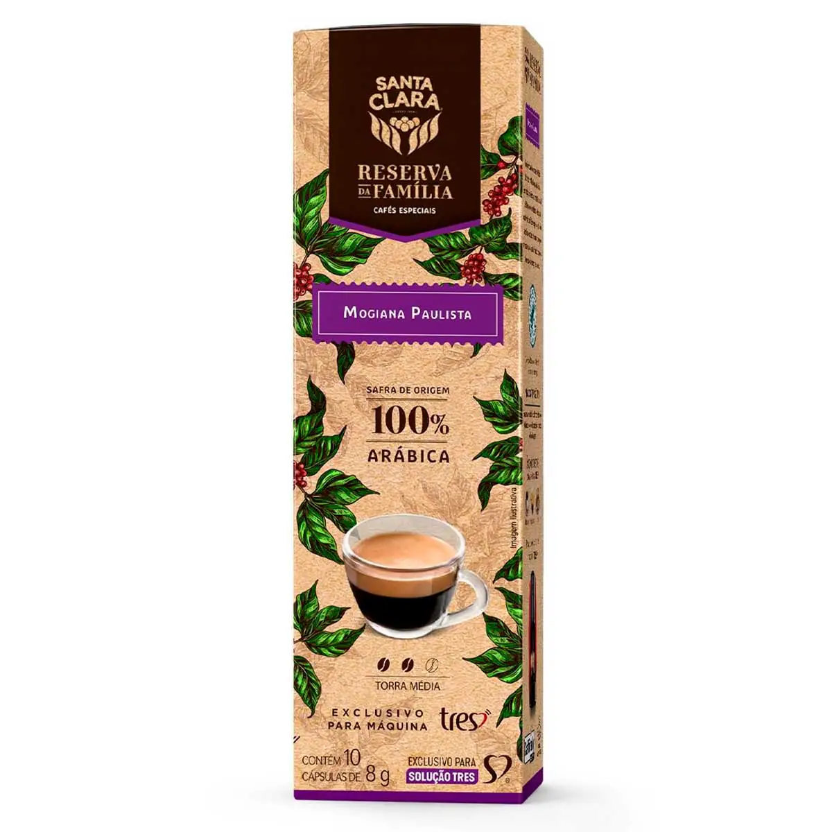 Café Em Cápsula Torrado E Moído Espresso Mogiana Paulista Santa Clara Reserva Da Família Caixa 80g 1