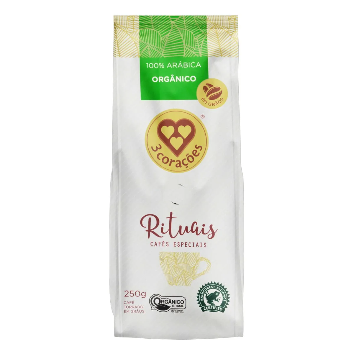 Café em Grãos Orgânico 3 Corações Rituais 250g
