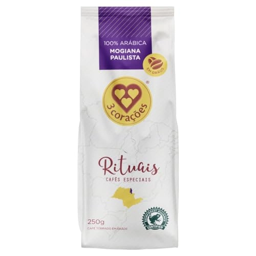 Café em Grãos 3 CORAÇÕES Rituais Mogiana Paulista Pacote 250g