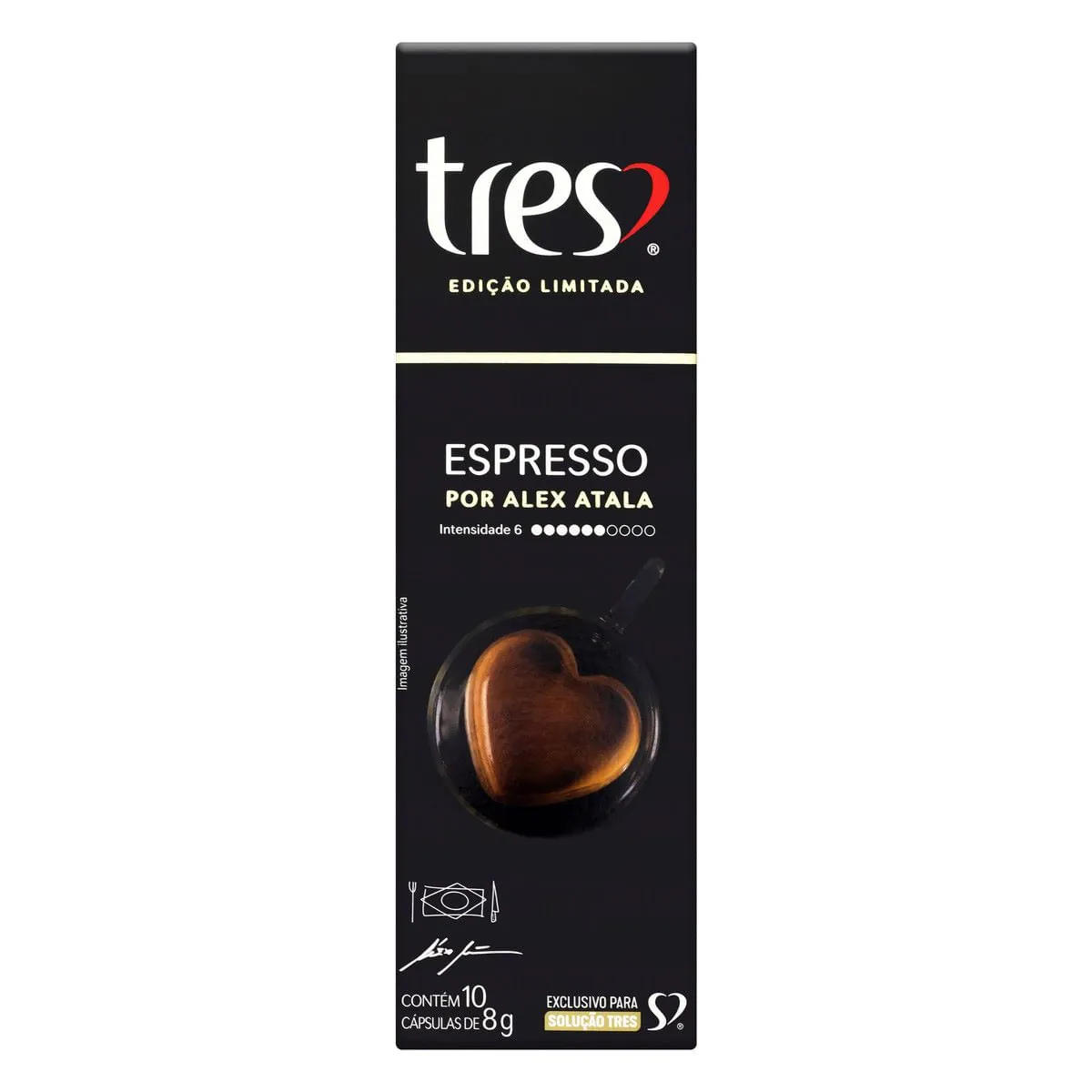 Café em Cápsula Torrado e Moído Espresso por Alex Atala Três Corações Caixa 80 g 10 Unidades
