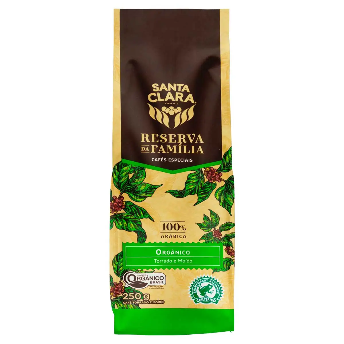 Café Torrado E Moído Orgânico Santa Clara Reserva Da Família Pacote 250g