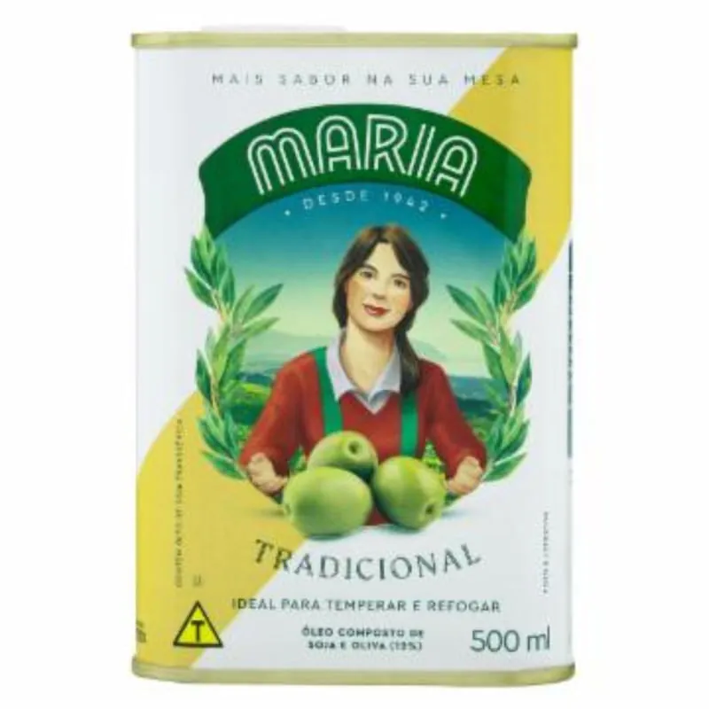 Óleo Composto de Soja e Oliva Maria Tradicional Lata 500ml