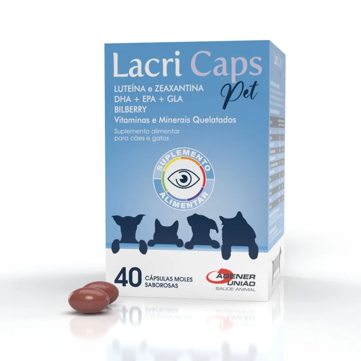 Suplemento Alimentar Lacri Caps Pet Agener 40 Cápsulas