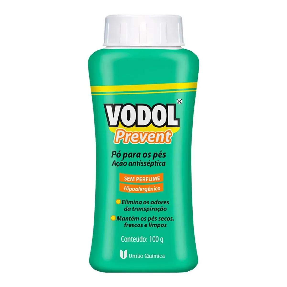Talco Desodorante Pó Sem Perfume Vodol Prevent Frasco 100g