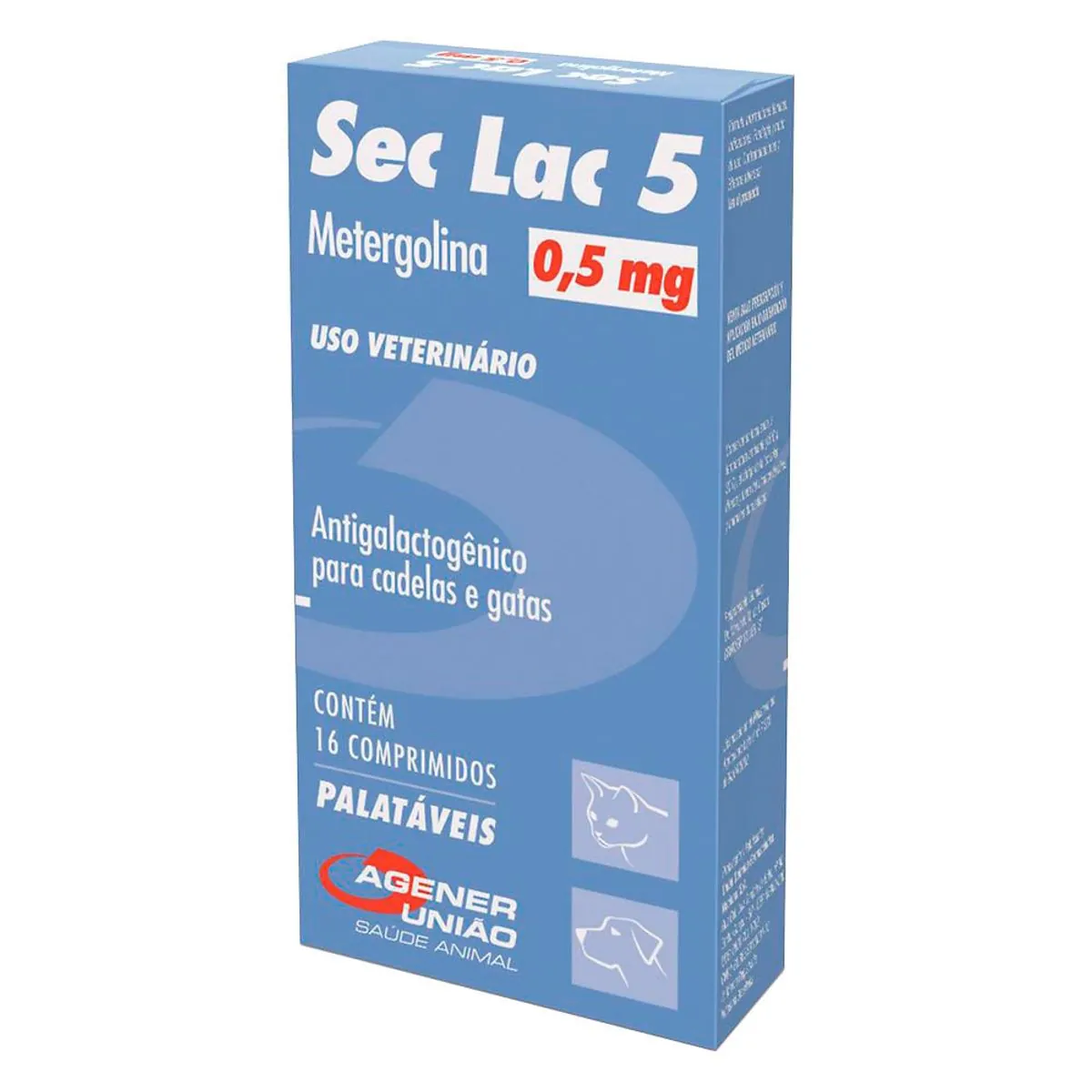 Sec Lac Metergolina Cães e Gatos Agener 16 Comprimidos 0,5mg
