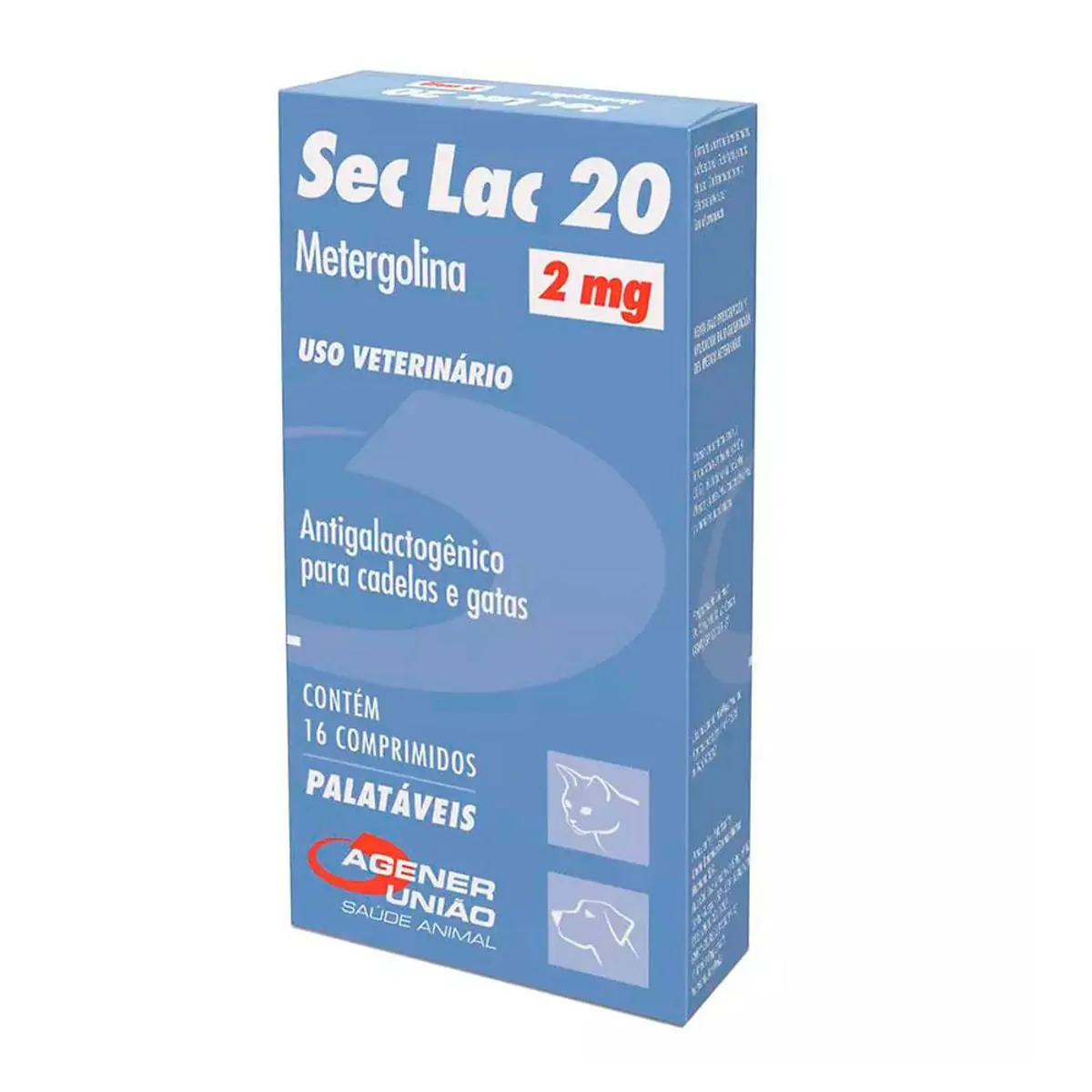 Sec Lac Metergolina Cães e Gatos Agener 16 Comprimidos 2mg