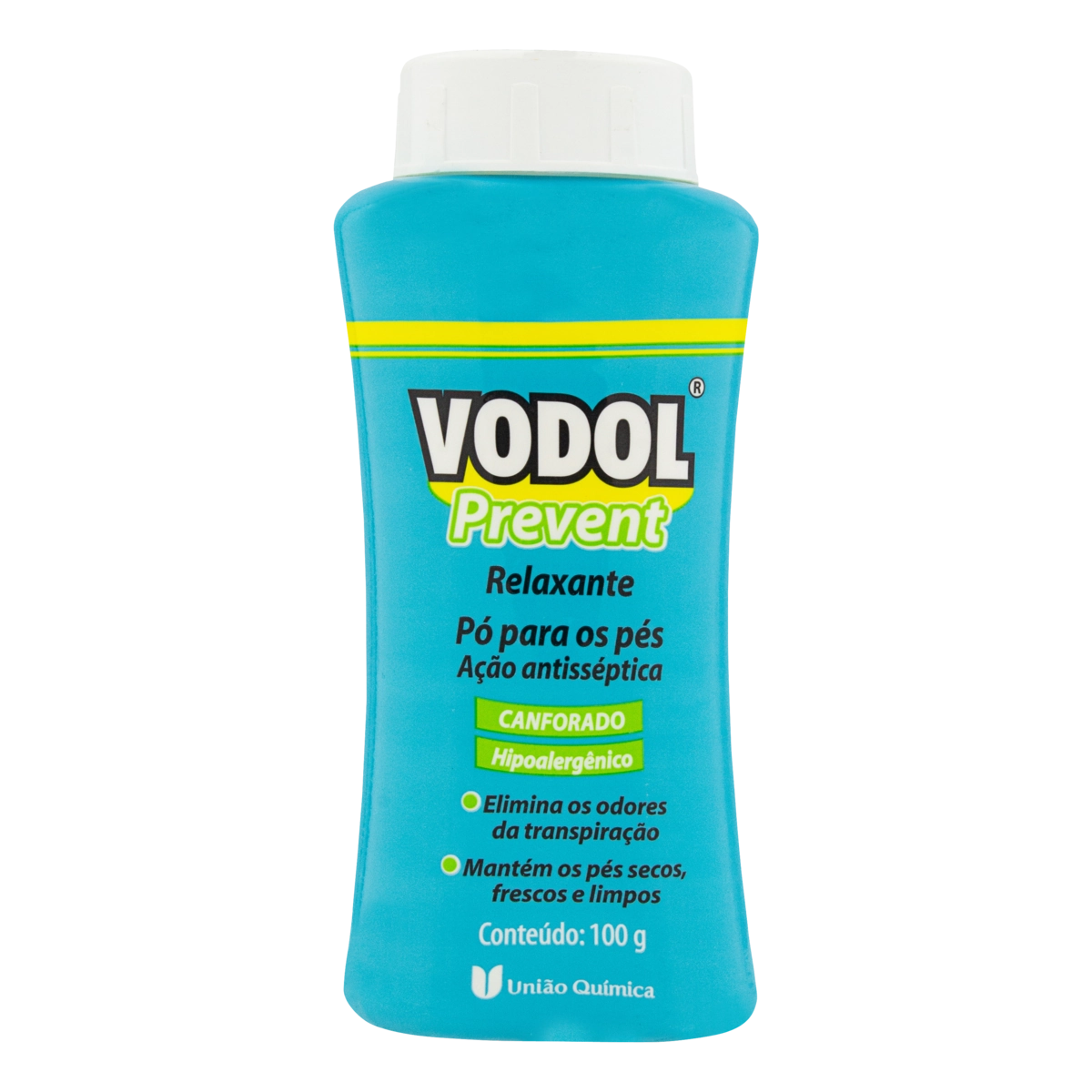 Talco Desodorante Pó Canforado Vodol Prevent Relaxante Frasco 100g