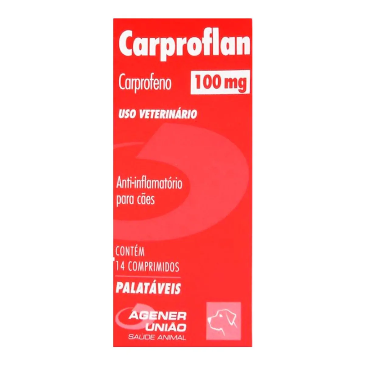 Anti-inflamatório Carproflan Cães Agener 14 Comprimidos 100mg
