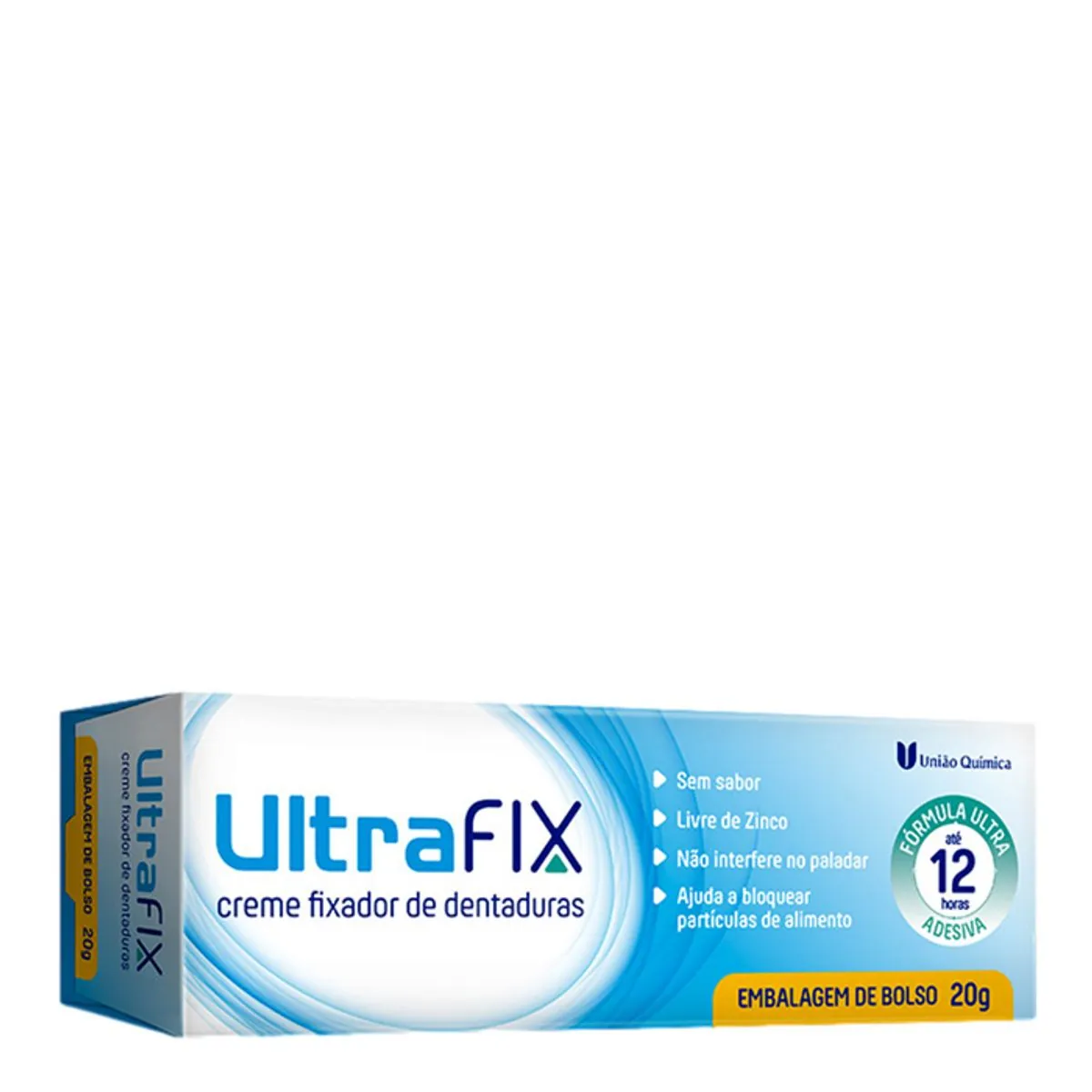 Fixador De Dentadura Creme Sem Sabor Ultrafix Caixa 20g