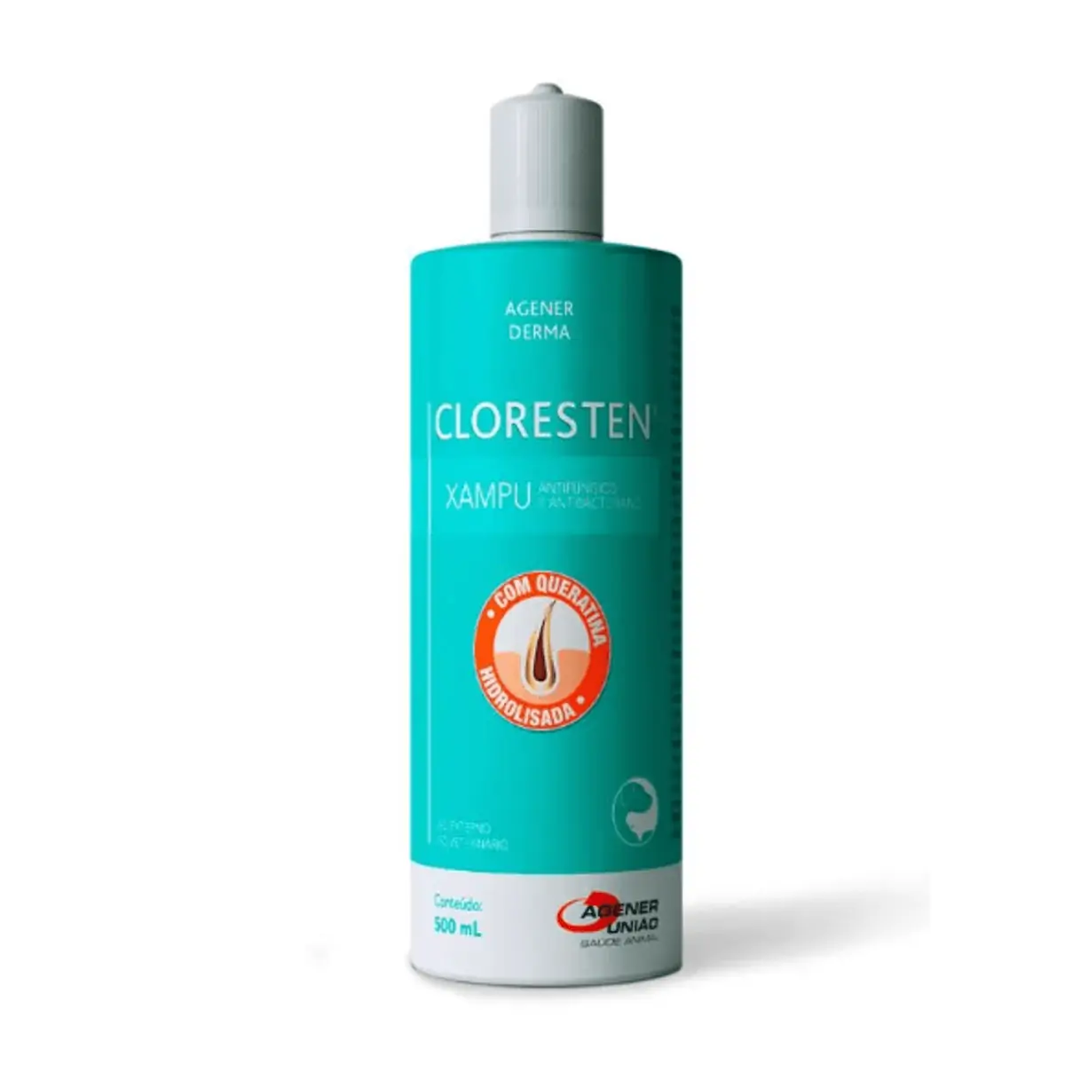 Shampoo Cloresten Antifúngico e Bacteriano Dr.Clean Cães e Gatos Agener 500ml