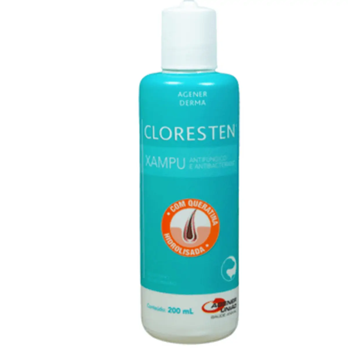 Shampoo Cloresten Antifúngico e Bacteriano Dr.Clean Cães e Gatos Agener 200ml
