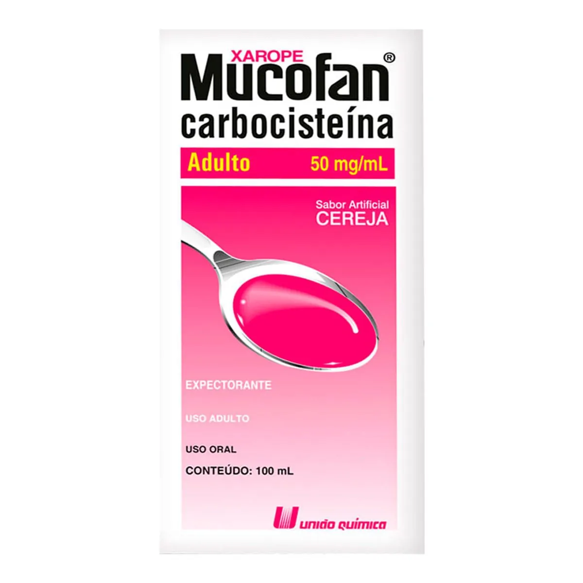 Xarope Mucofan 50mg/ml Cereja União Química Caixa 100ml