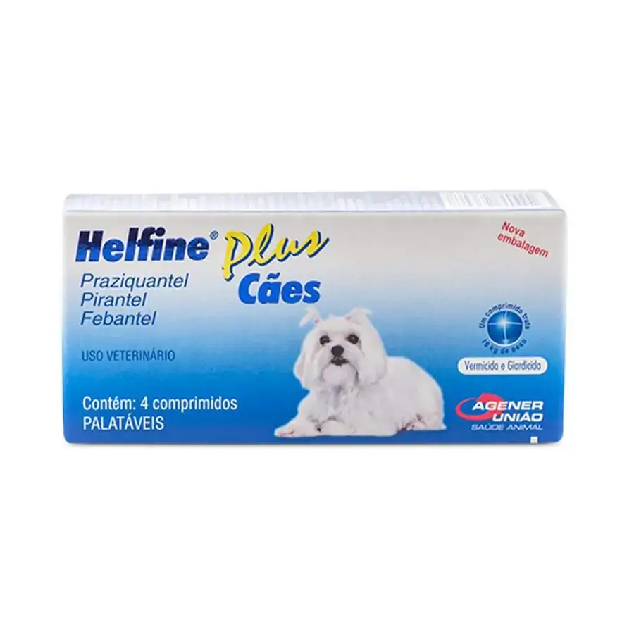 Helfine Plus Agener União Para Cães 4 Comprimidos