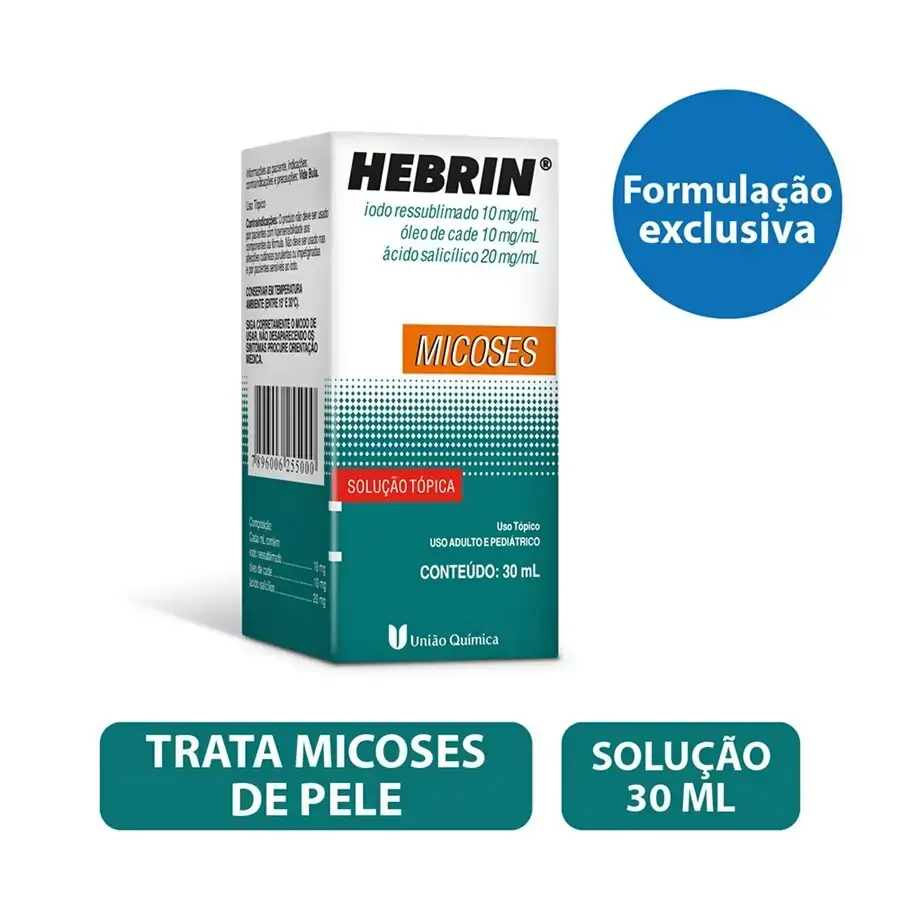 Hebrin União Química Caixa 30ml Solução Tópica