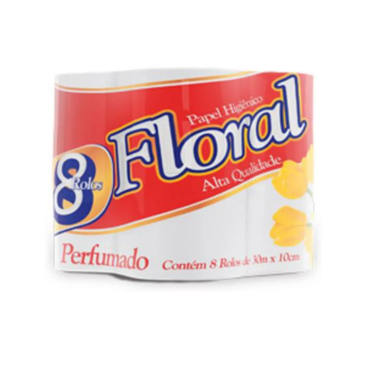 Papel Higiênico Folha Simples Perfumado Floral 30m Pacote Leve 8 Pague 7 Unidades