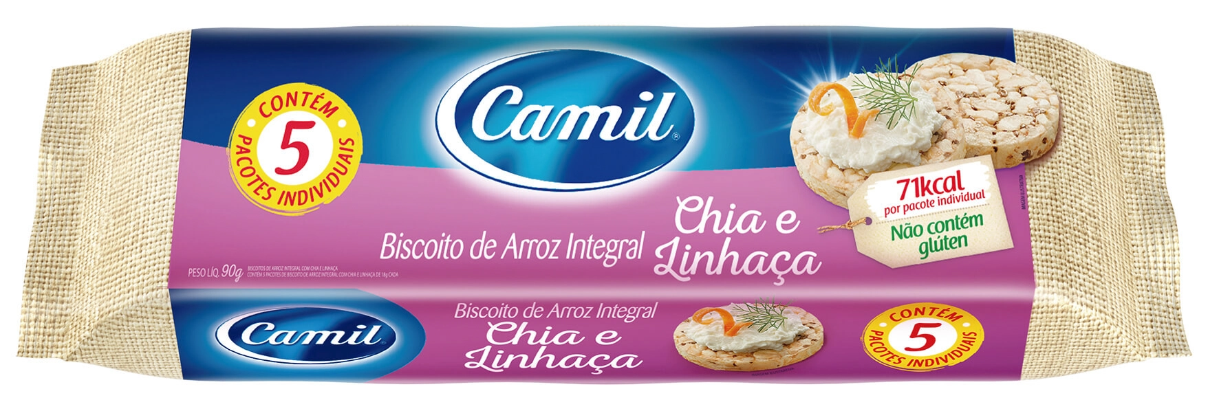 Bisc.camil 90g Arroz Integral Mini Chia/linhaca