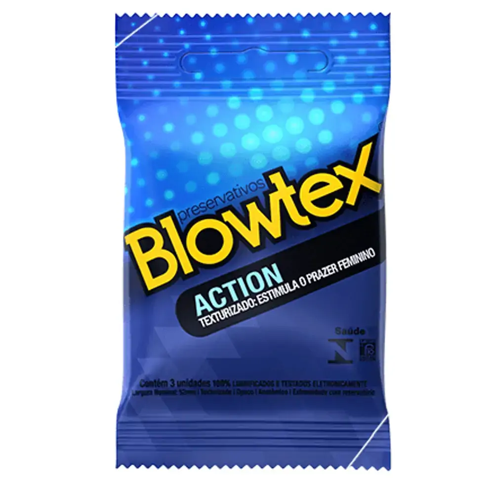 Preservativo Blowtex Action com 3 Unidades