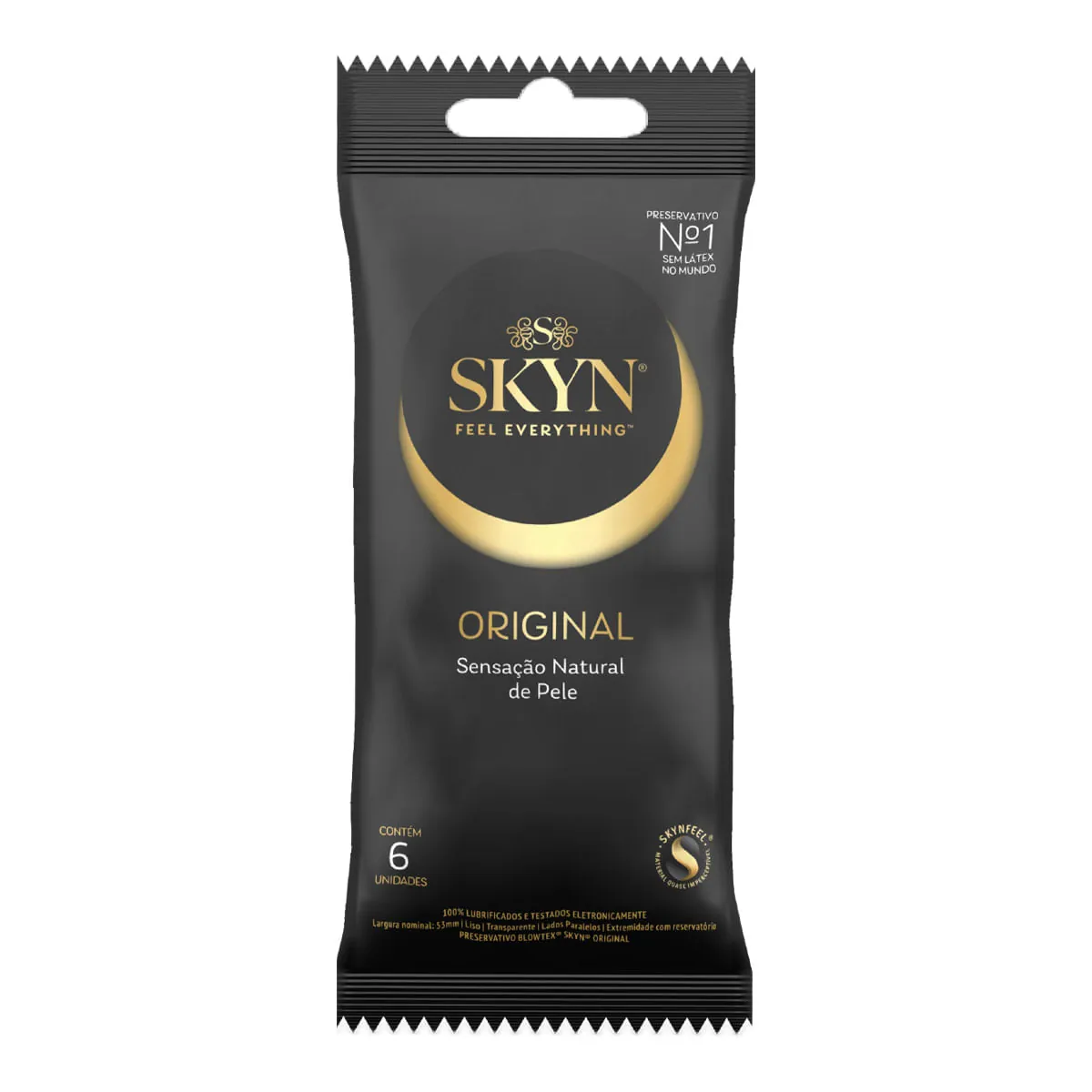 Preservativo Lubrificado Original Blowtex Skyn Pacote 6 Unidades