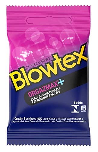 Preservativo Lubrificado Blowtex Orgazmax Pacote 3 Unidades