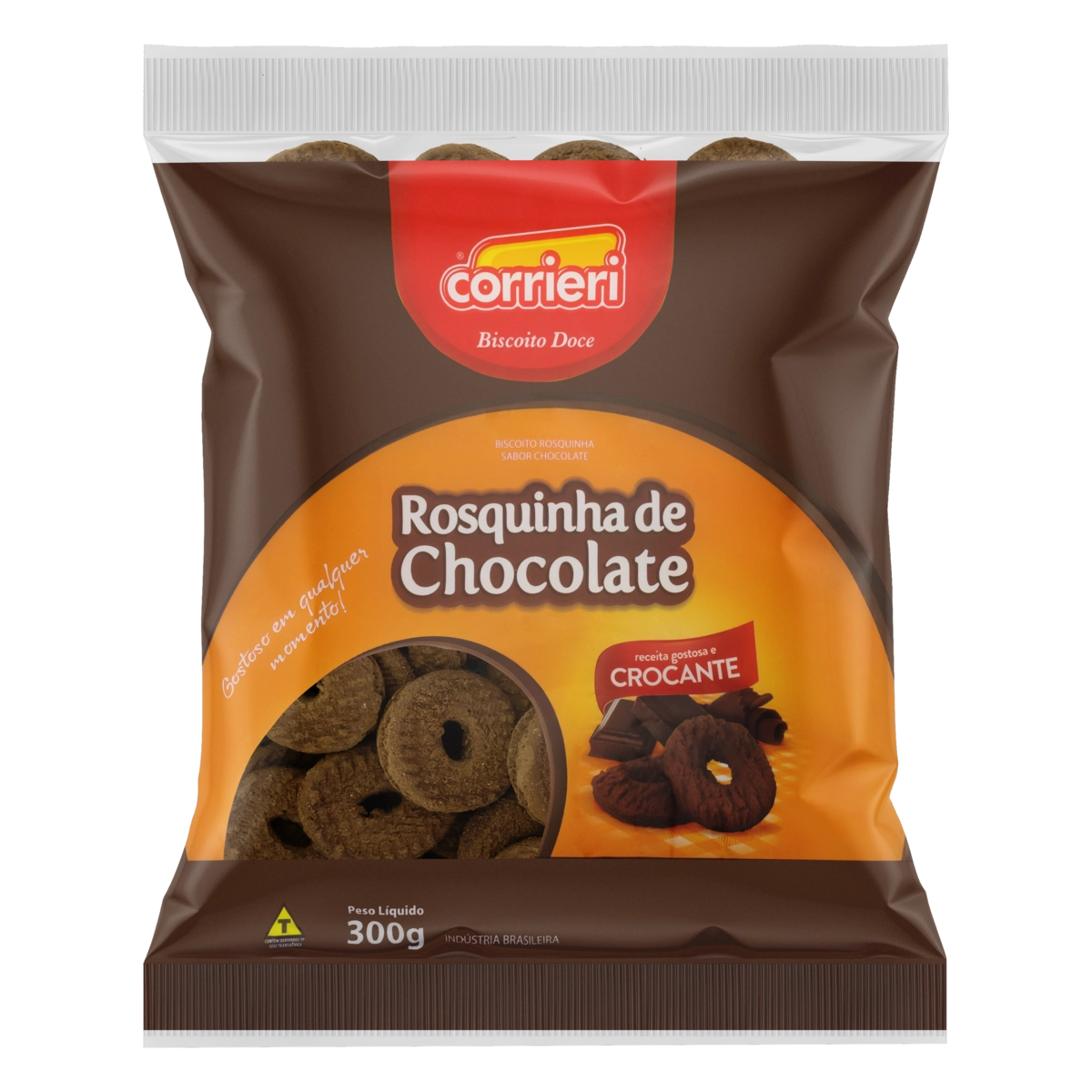 Biscoito Rosquinha Chocolate Corrieri Pacote 300g
