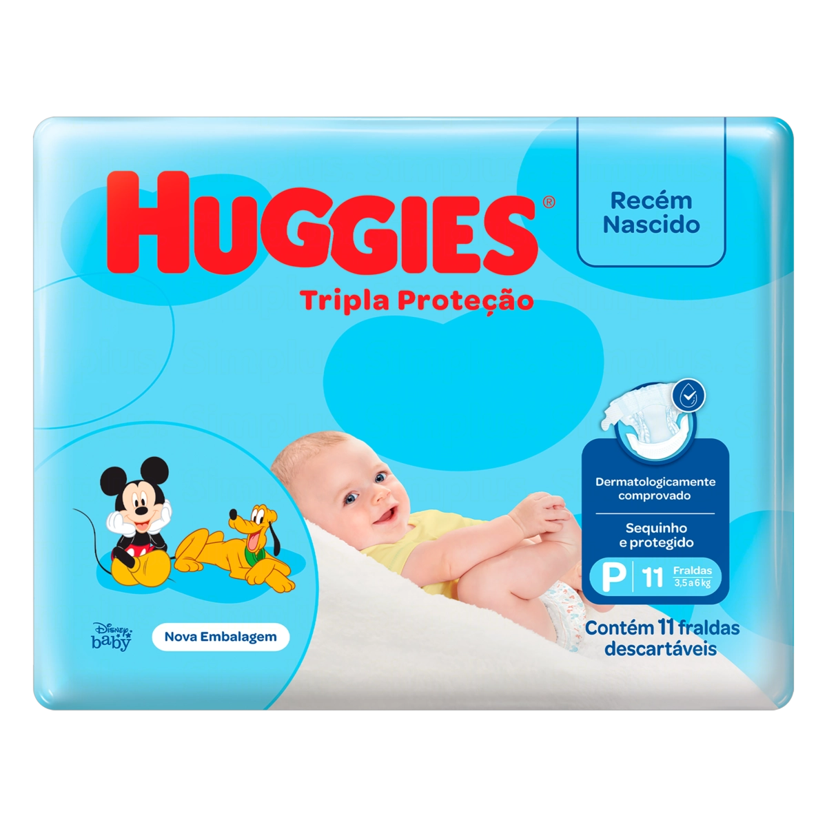 Fralda Descartável Recém Nascido Huggies Tripla Proteção P Pacote 11 Unidades