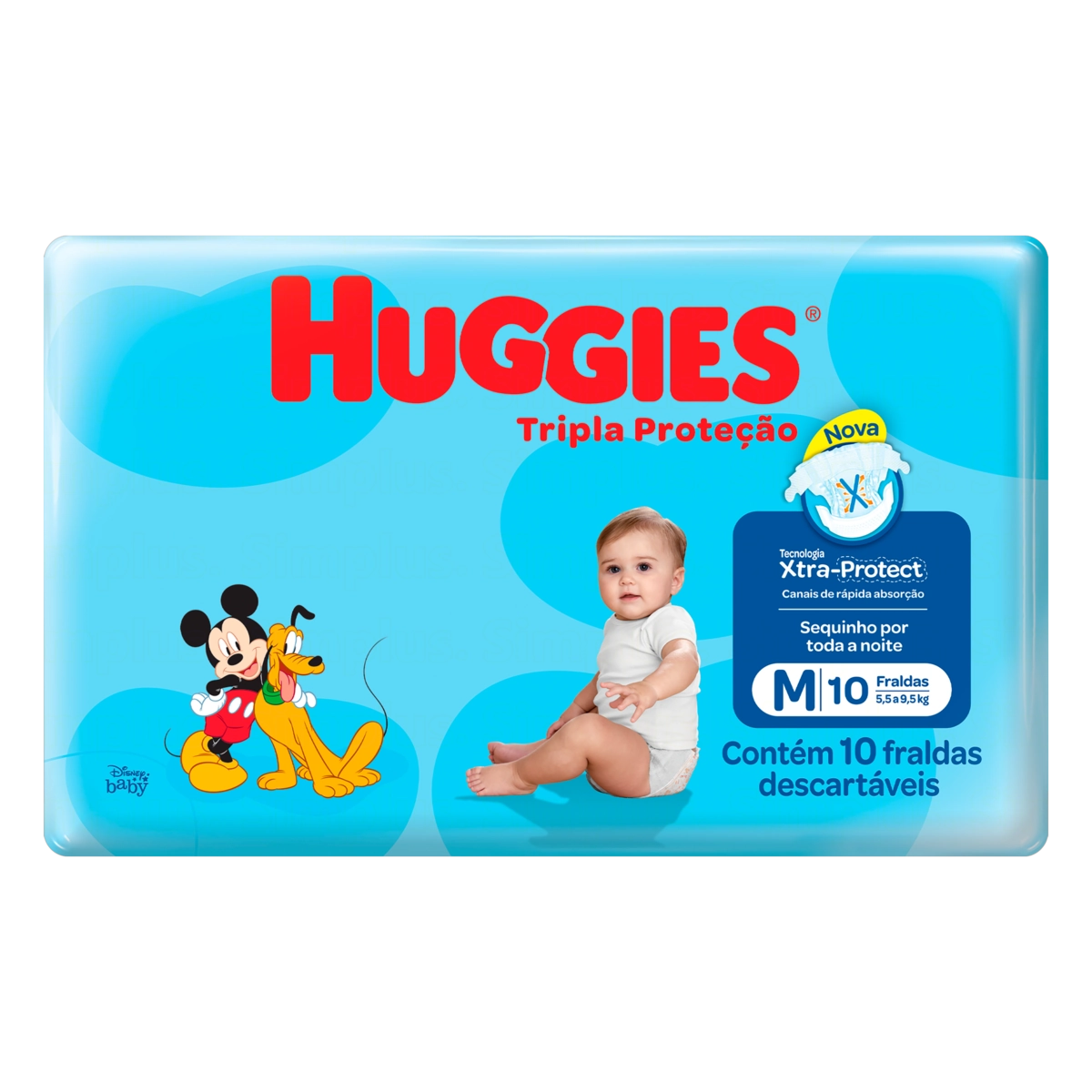 Fralda Descartável Infantil Huggies Tripla Proteção M Pacote 10 Unidades