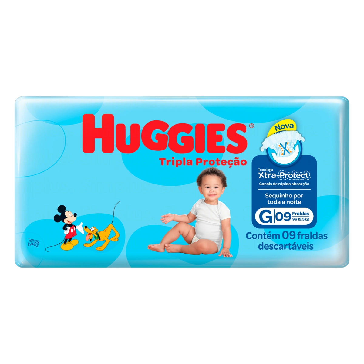Fralda Descartável Infantil Huggies Tripla Proteção G Pacote 9 Unidades