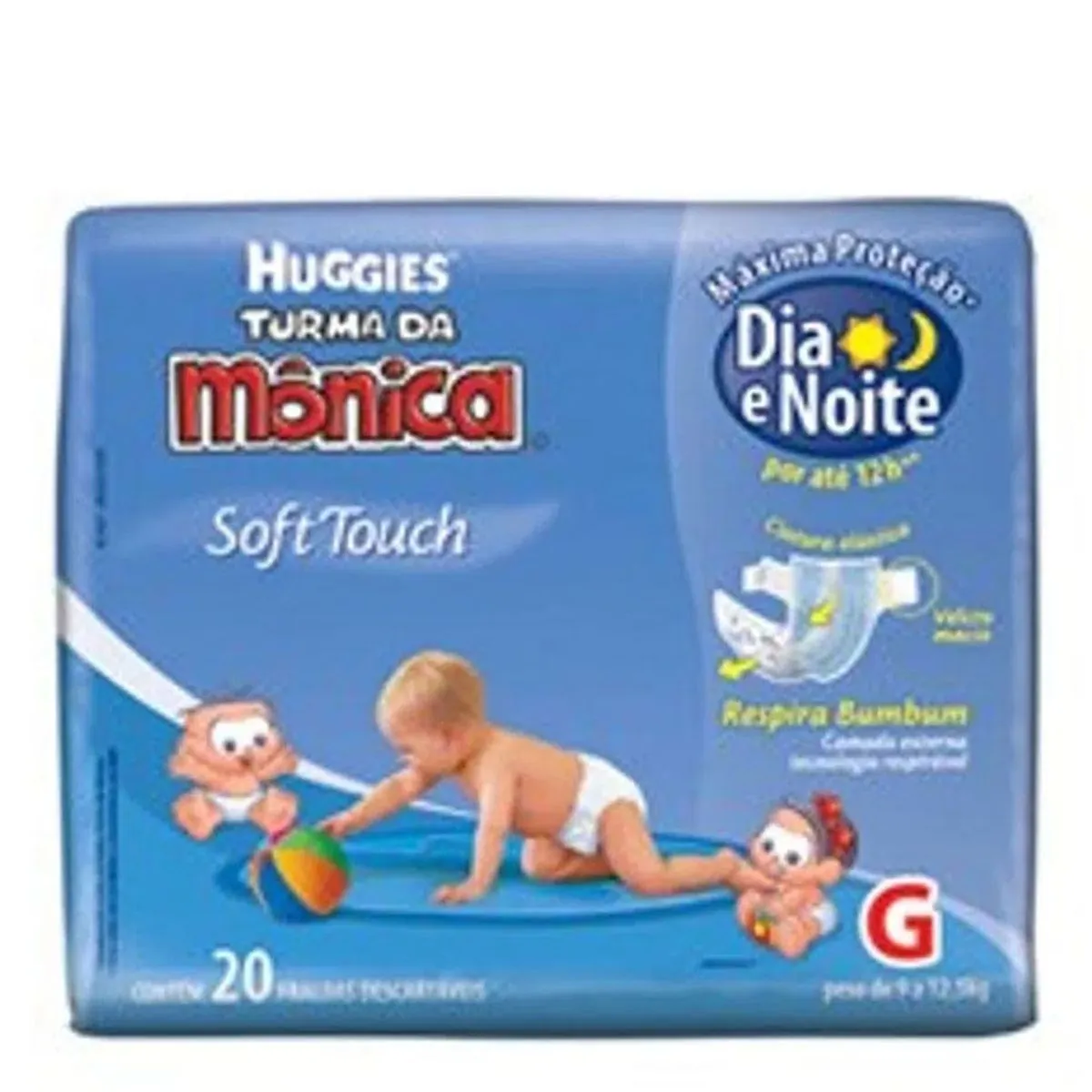 Huggies Turma Da Mônica Soft Touch Max G Descartável 20 Unidades