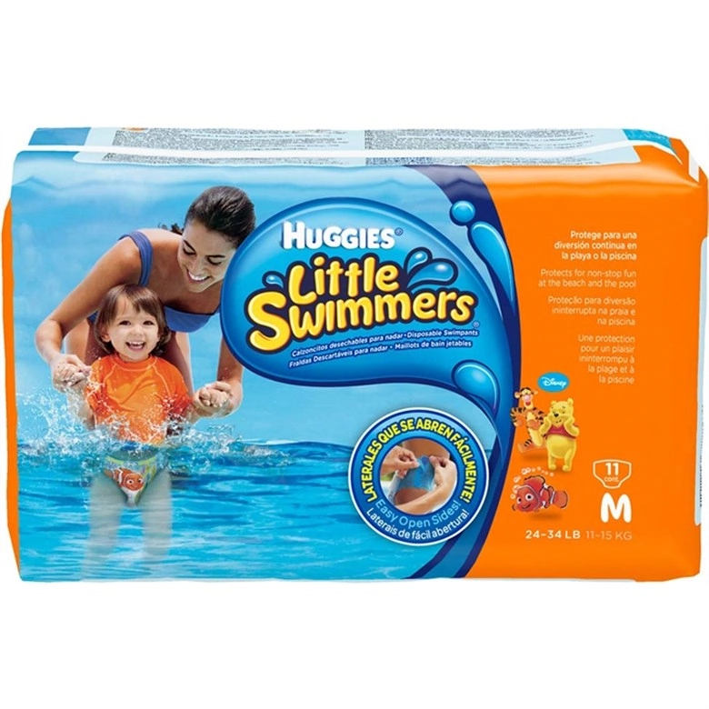Fralda Descartável Infantil Praia Piscina Disney Huggies Little Swimmers M Pacote