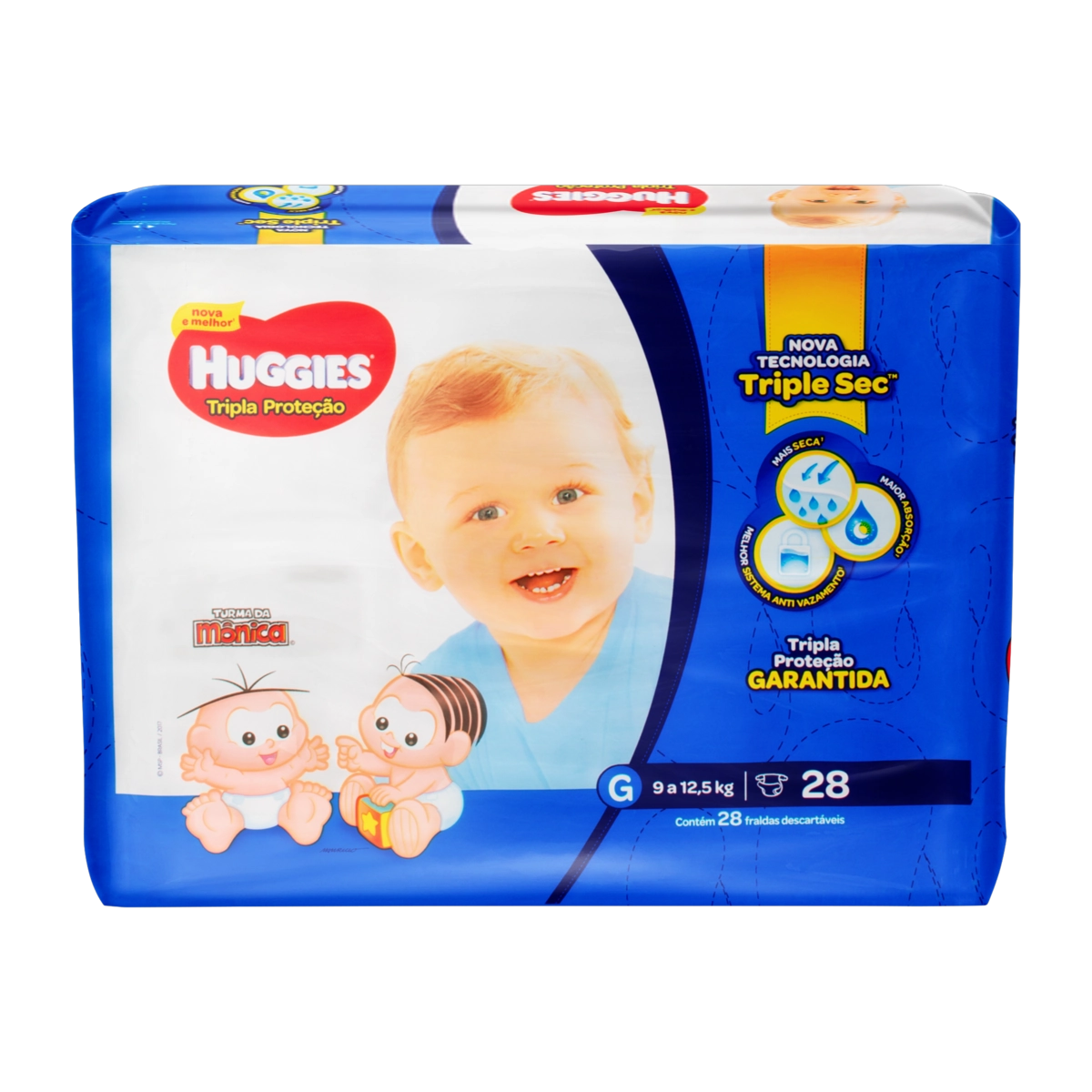 Fralda Descartável Infantil Huggies Tripla Proteção G Pacote 28 Unidades