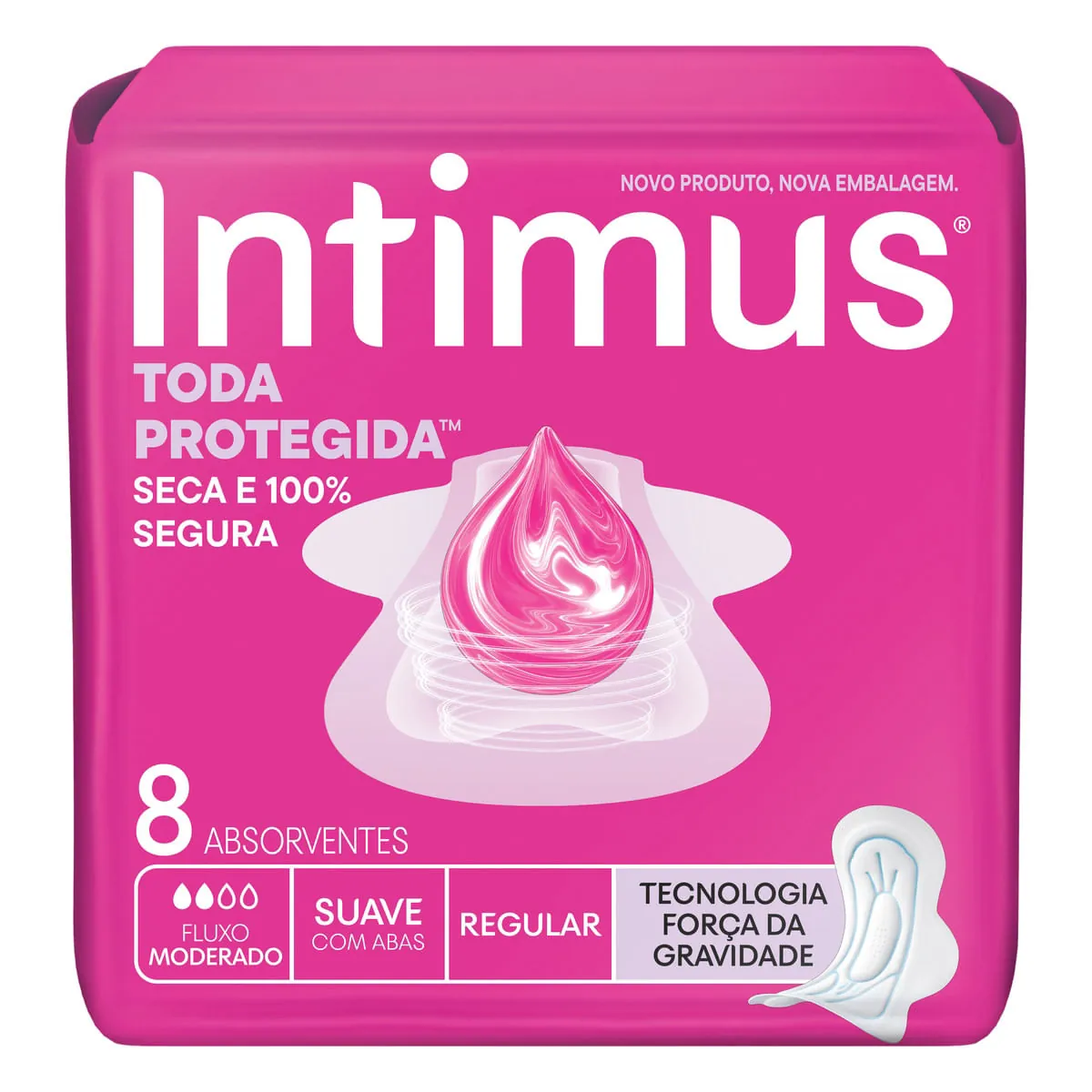 Absorvente Tripla Proteção Suave com Abas Intimus 8 Unidades