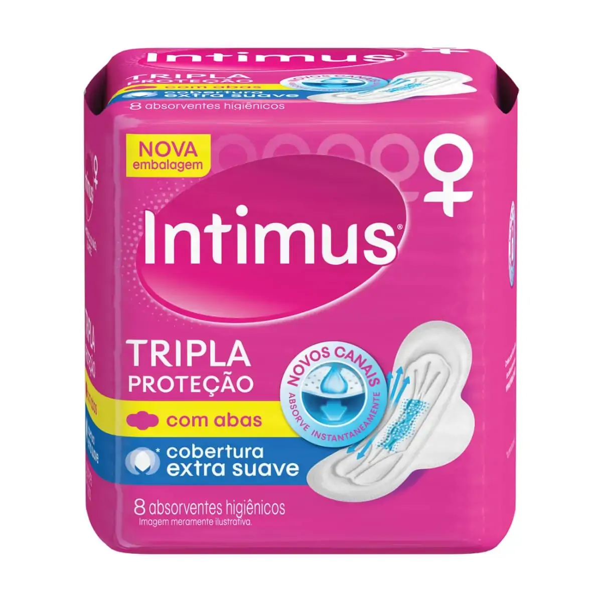 Absorvente Gel Abas Cobertura Suave 8 Unidades Intimus